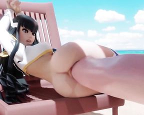 Конь ебет стройную азиатскую девушку. 3D порно мультик