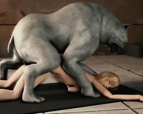 Собаки насилуют в тюрьме девушку, порно мультик 3D