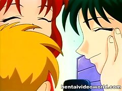 Horny girls are having fun with their shy friend and teaching him how to satisfy a woman