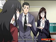 Cartoon babe with big tits needs a good fuck as soon as possible, even at work