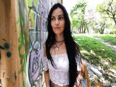 The pickup master easily parts on sex the long-haired brunette