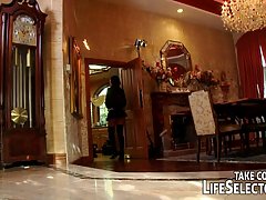 Blonde girl likes to get her partner’s huge cock while his balls slap her curvy butt