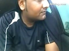 Naughty brunette is fucking a horny guy in his van, in front of a hidden camera